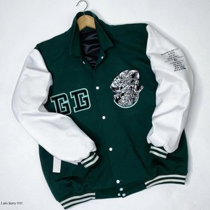 Veste pour homme varsity OEM Logo personnalisé Broderie Bomber Jackets Manches en cuir Rétro Letterman Baseball Varsity Jacket pour homme - Product Image 1