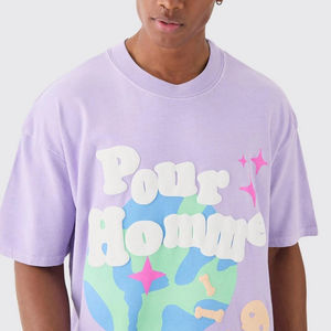 T-shirts à manches courtes pour hommes à séchage rapide, impression en relief, haute qualité, coupe ample, vente en gros d'usine, impression en relief - Product Image 4