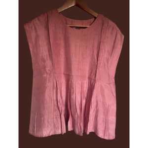 VEENA Free Size Satin Pintuck <b>Top</b> Dusty Rose Embroidered Formal <b>Party</b> Dress with <b>Sequined</b> Decoration XL to 4XL - Product Image 1