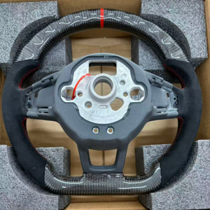 Volant de voiture sport en fibre de carbone de type D, accessoires Alcantara pour <span class=keywords><strong>Volkswagen</strong></span> Golf 8 MK7 Scirocco T-Roc, pièces de mise à niveau pour voiture - Product Image 6