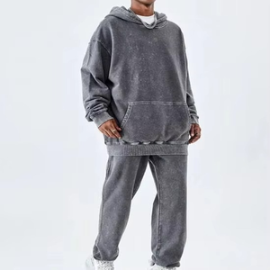 OEM survêtement personnalisé de qualité supérieure style baggy surdimensionné en strass délavé à l'acide surdimensionné pour unisexe - Product Image 2