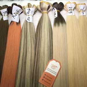 Extensions de cheveux vierges Remy européennes de haute qualité cheveux vietnamiens à trame blonde alignés sur les cuticules avec couleurs vives - Product Image 4