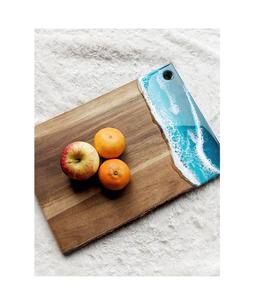 Planche à découper en bois d'acacia naturel à texture lisse avec poignée, forme unique durable, bloc à découper pour les cuisines domestiques et commerciales - Product Image 4