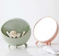 Miroir de maquillage debout de table rose populaire personnalisé miroir de courtoisie de bureau de maquillage de cercle avec le peigne