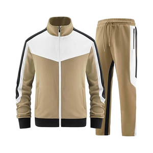 <b>Men</b> Sports Tracksuit Set Zip Up <b>Jacket</b> Jogger Pants Casual Athletic Wear Wholesale OEM Custom Logo <b>Men</b> Tracksuit Two Piece Set - Product Image 1