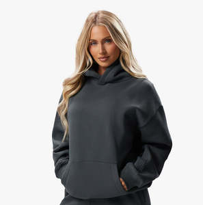 Conjunto Deportivo de 2 Piezas para Mujer, Invierno, Color Sólido, Chaqueta Bomber Retro, Sudadera, Pantalones de Felpa de Cintura Alta - Product Image 2