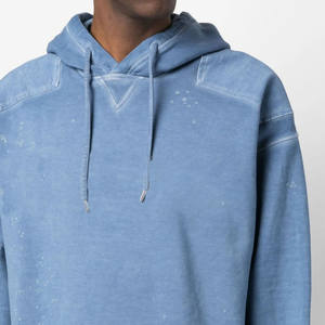 Sudadera con Capucha Gruesa de Algodón 100% de 500 g/m², Personalizada, Extra Grande, con Bordado Desgastado, Estilo Vintage, Lavado Ácido, para Hombre - Product Image 4