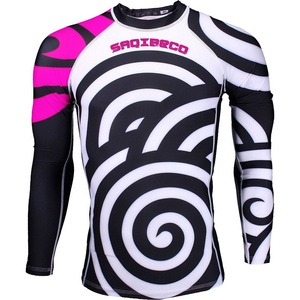 Logo personnalisé Upf 50 + Chemises de compression pour hommes Polyester Rash Guard Bjj Mma Manches longues Surf Maillots de bain Chemises - Product Image 6
