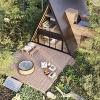 Villas en acier préfabriquées résistantes au vent, style espagnol, en verre, pour Bali, en euros