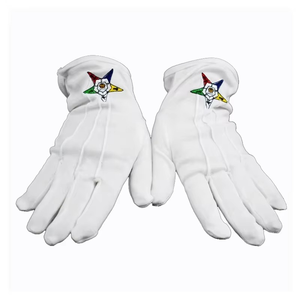 Guantes de Desfile Blancos de Algodón Masónicos con Logotipo Personalizado, Guantes de Regalia Masónica Personalizados - Product Image 6