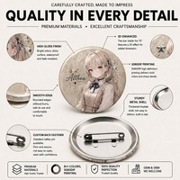 Individuelle Anime-Kunstwerk-Blechbuttons mit Einzelverpackung für den Einzelhandel