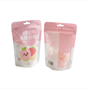 Pochette mate debout avec fermeture éclair et encoche de déchirure pour l'emballage de bonbons et de confiseries, conçue pour l'affichage sur les étagères de vente au détail - Product Image 5