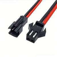 Konektor Kabel JST SM 2 Pin Kustom Pria Wanita untuk Kabel Listrik ISO9001 untuk Tembaga PVC untuk Strip LED RGB