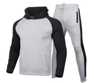 Conjunto de pantalones de chándal con capucha y Jersey de hombre personalizado de talla grande chándal de color sólido personalizado - Product Image 6