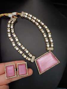 Indian Manufacturer's Premium Quality <b>Mother</b> <b>Pearl</b> Antique Long Necklace Set Custom Shape Weddings Parties Fashion Jewelry - Product Image 3