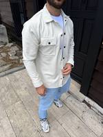 Chemise-veste en coton à carreaux pour homme avec logo personnalisé, manches longues, boutons, poches, pour un usage quotidien décontracté