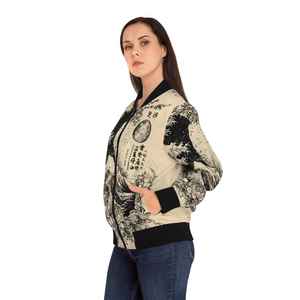 2024 diseño de flores Vintage chaqueta de bombardero de peso ligero de calidad para mujer relleno de algodón de fácil lavado con forro de nailon gran oferta - Product Image 3
