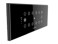 Interrupteur mural intelligent sans fil NFC Tuya WiFi pour domotique, commande à distance de 6 lumières et 1 ventilateur, contrôle personnalisable par écran tactile en verre trempé