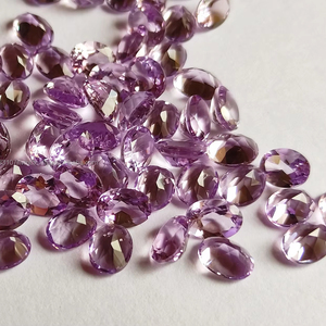 Venta al por mayor Natural Rosa Amatista y Morganita Piedras preciosas sueltas 6x4mm Facetado Rosa Diamante Corte para la joyería - Product Image 1