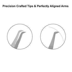 แหนบปลายสแตนเลส90องศาสำหรับต่อขนตาเพิ่มวอลลุ่มสีชมพู - Product Image 4