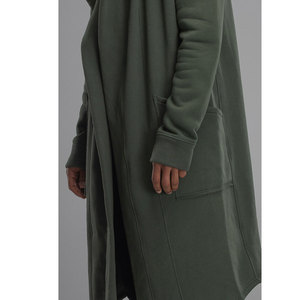 Vente en gros de sweats à capuche pour hommes, longs et allongés, 100% coton, avec fentes latérales et fermeture éclair, logo personnalisé OEM - Product Image 6