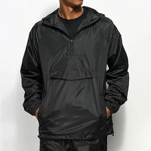 Veste de sport extérieure en nylon de haute qualité à col zippé pour hommes vestes coupe-vent légères à capuche pour hommes à revers personnalisées compressibles - Product Image 1