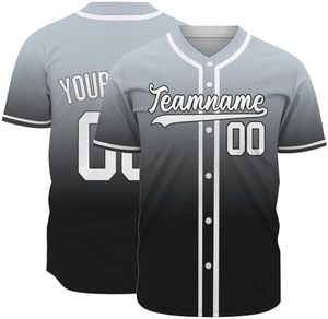 Nueva camiseta de béisbol y Softball: uniforme deportivo personalizado con botones para hombres, mujeres y niños - Product Image 1