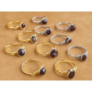 Gold and Silver Plated Fashion <b>Rings</b> with Natural Stone Detail for Resale in Boutiques - Product Image 2
