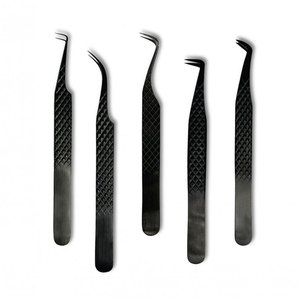 Pinzas de pestañas de volumen Puntas de fibra Injerto de pestañas Pinzas de agarre nano Pinzas de extensión de pestañas rusas profesionales de 90 45 grados - Product Image 5