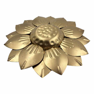 Soporte de Diya en forma de loto de latón antiguo hecho a mano, soporte de candelita de diseño Floral para decoración festiva del hogar, soporte de luz de té envejecido - Product Image 6