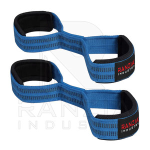 Logo personnalisé disponible Figure 8 Sangles d'haltérophilie Gym Workout Gym Training Powerifting Wrist Straps Figure Eight Wraps - Product Image 3