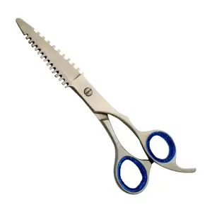 Gunting tukang cukur baja tahan karat, gunting kecantikan pemotong rambut profesional pisau Hiu pemotong tajam