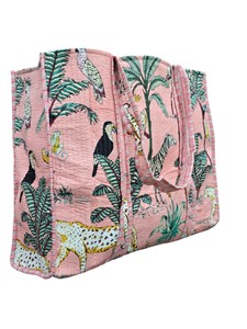 Bolsa de Mano Acolchada de Algodón con Estampado Artesanal para Mujer, Bolsa de Compras Hecha a Mano, Bolsa de Hombro Acolchada - Product Image 2