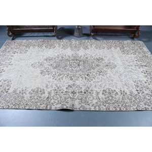 Alfombra Grande Vintage de 5.2x9.2 pies, Alfombra Turca, Alfombra Blanca Estilo Suroeste - Product Image 3