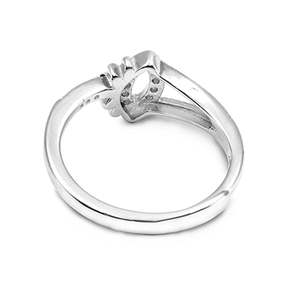 NOVAMART Fine Zarkan Elegant Floral <b>925</b> <b>Silver</b> <b>Ring</b> 18K Rose Gold Romantic Fine Jewelry Emerald Cut Stone Rhodium for Engagement - Product Image 6