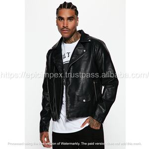 Venta al por mayor de chaqueta de invierno de los hombres de cuero PU estilo motorista - Product Image 4