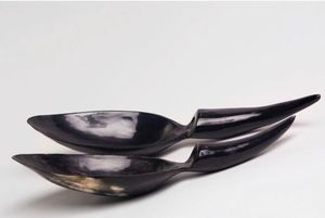 Abordable fait à la main véritable corne de buffle salade fourchette cuillère ensemble serveurs Offre Spéciale corne couverts personnalisé logo et taille prix les plus bas - Product Image 3