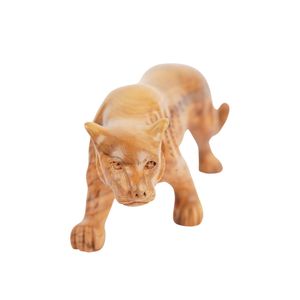 Sculpture de Puma en bois d'olivier écologique sculptée à la main, 20 cm, figurine de chat sauvage faite à la main pour anniversaire, vente en gros de Bethléem - Product Image 2