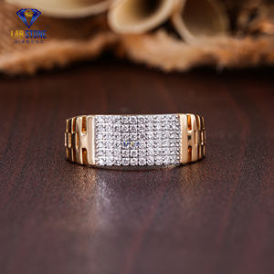 0,30 TDW Anillo de oro amarillo con diamantes de corte redondo por Lab-Stone/Anillo de diamantes de lujo/Color DE LA EF-VS - Product Image 1