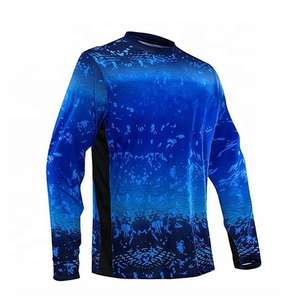 Camisa de pesca UV con ventilación de malla de manga larga personalizada para hombre con protección solar UPF50 + y poliéster Spandex que absorbe la humedad - Product Image 3