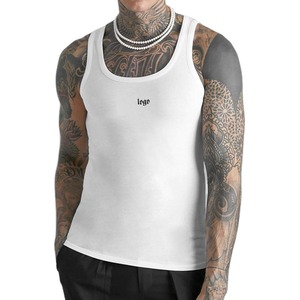 Custom <b>Men's</b> Tank Top Cotton Athletic Gym Stringer Breathable Fitness Running <b>Singlet</b> Tight <b>Men</b> Ribbed Tank Top 2025 - Product Image 1