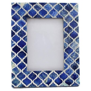 Amazon กรอบรูป MDF ฝังกระดูกธรรมชาติสไตล์คลาสสิกขัดเงาทรงสี่เหลี่ยมตกแต่งบ้าน - Product Image 1