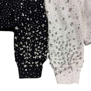 Top Selling New Design <b>Rhinestone</b> <b>Hoodies</b> Streetwear Style Winter Warm Cotton Blended Oversized Men <b>Rhinestone</b> Hoodie - Product Image 4