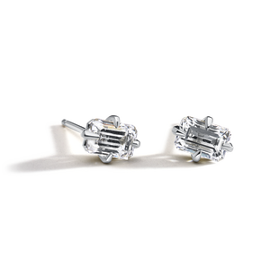 Boucle d'oreille en diamant de laboratoire taille émeraude Boucle d'oreille coupe émeraude 6*4mm CVD Diamant Boucle d'oreille Or jaune Cadeau d'anniversaire pour elle - Product Image 3