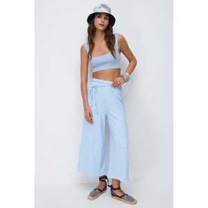 Pantalon en tricot à coupe décontractée avec détail de nœud - Product Image 2