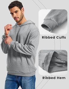 Unisex Streetwear Oversized Hoodie Heavyweight Cotton <b>Fleece</b> Vintage Washed <b>Black</b> Pullover - Product Image 4