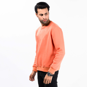 Nueva moda para hombre, Sudadera con cuello de patrón sólido, ropa de calle informal bordada de punto 100% algodón, forro polar de invierno liso teñido - Product Image 1