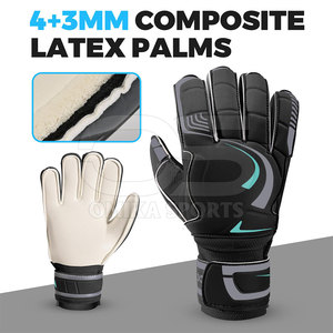 Gants de gardien de but de football pour jeunes en cuir imperméable respirant antidérapant paume renforcée personnalisable - Product Image 2
