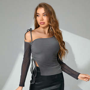 Venta al por mayor de alta calidad logotipo personalizado ropa de mujer Camisetas para damas OEM blusas de mujer transpirable - Product Image 4