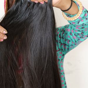 100% cabello humano de templo indio Virgen sin procesar, cutícula alineada, estilos de ondas de agua rectas, máquina de Color negro, doble trama cruda - Product Image 5